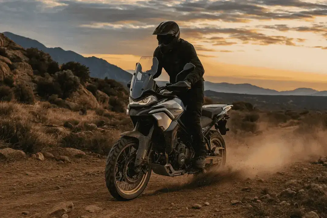Motorcycle riding on a dirt trail